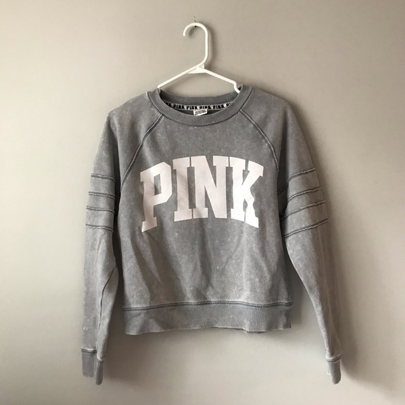 PINK Victoria's Secret Tops - 🦋3/50$ Grey PINK sweatshirt